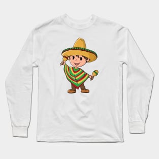 Cinco De Mayo Kids Shirt, Mexican Boy Maracas Long Sleeve T-Shirt